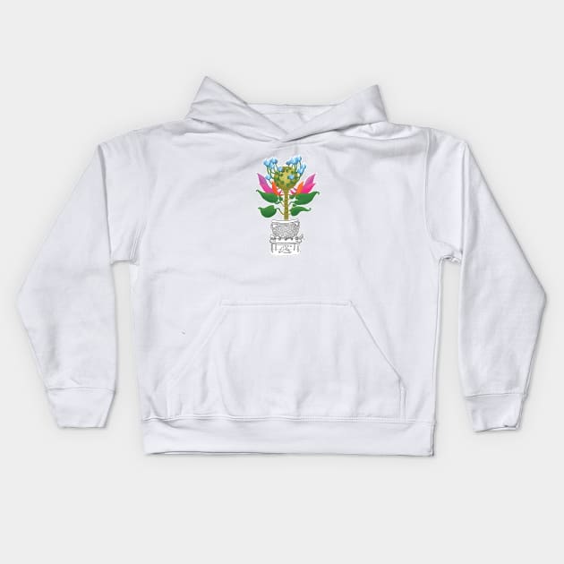 Sleepy dream plant Kids Hoodie by lazykite